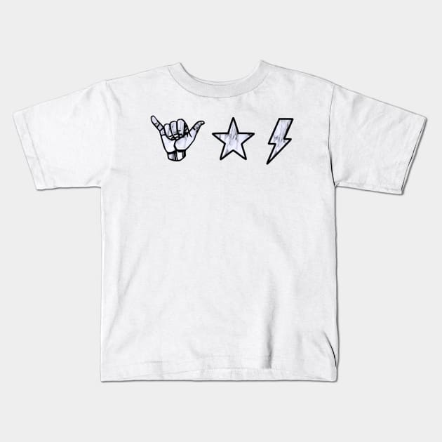 marble shaka, star and lightning sticker pack Kids T-Shirt by lolsammy910